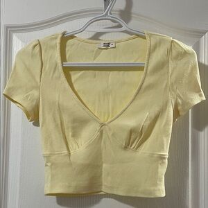 Yellow V-neck Top